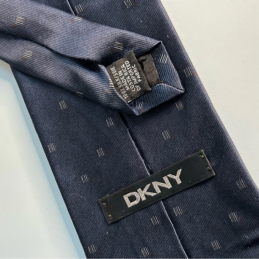 DKNY Dark Blue Patterned Men's 59” Tie